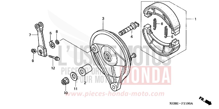 REAR BRAKE PANEL for Shadow VT125C ACCURATE SILVER METALLIC (NH146) from 2001